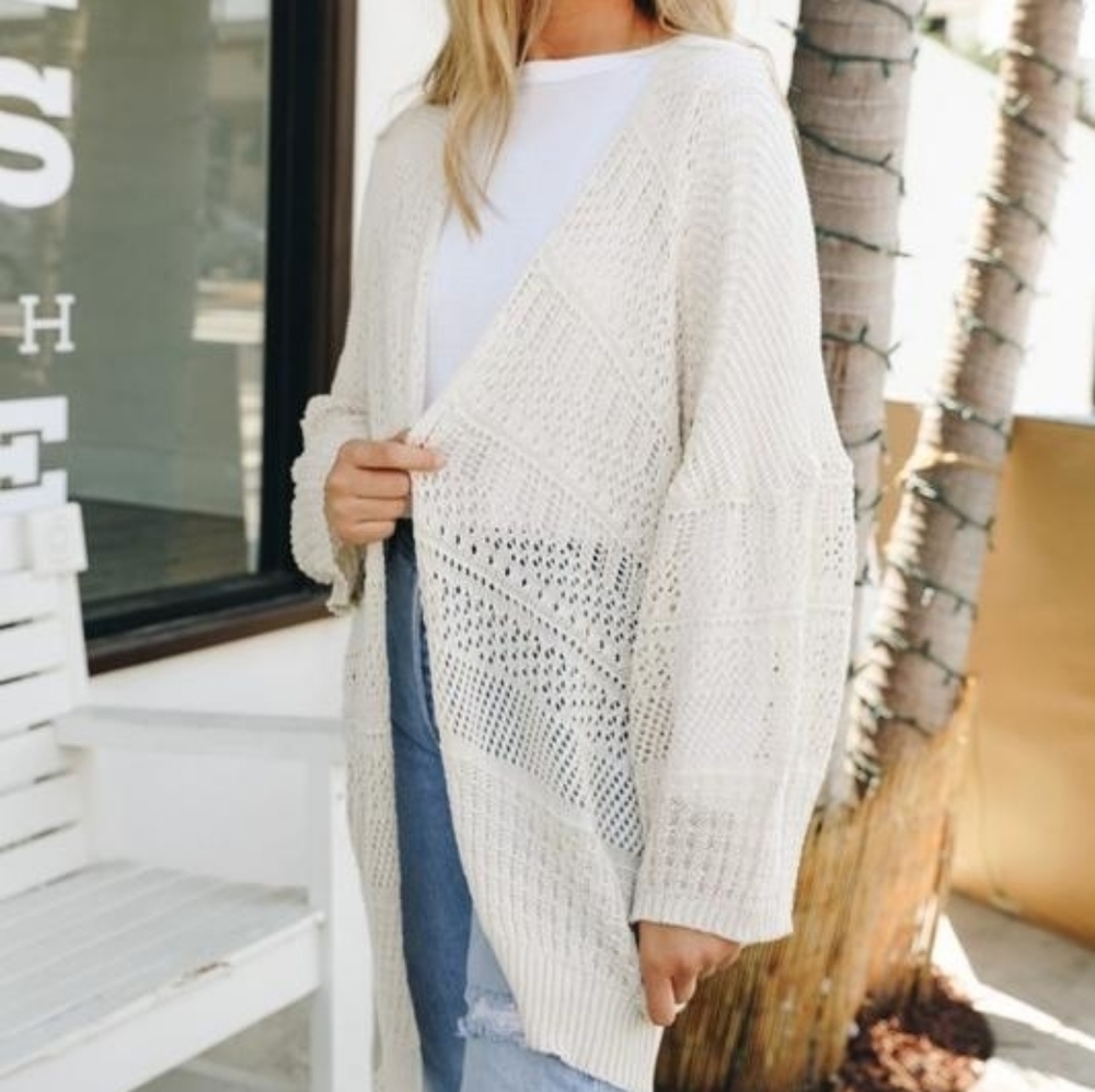 🆕️ Cream Netted Cardigan - Picture 2 of 5